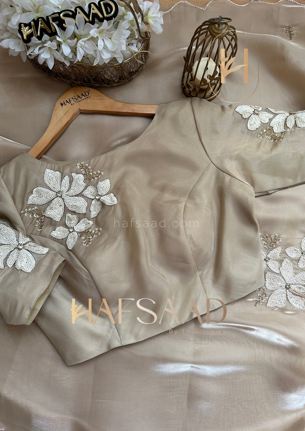 Nina- Handwork satin organza saree