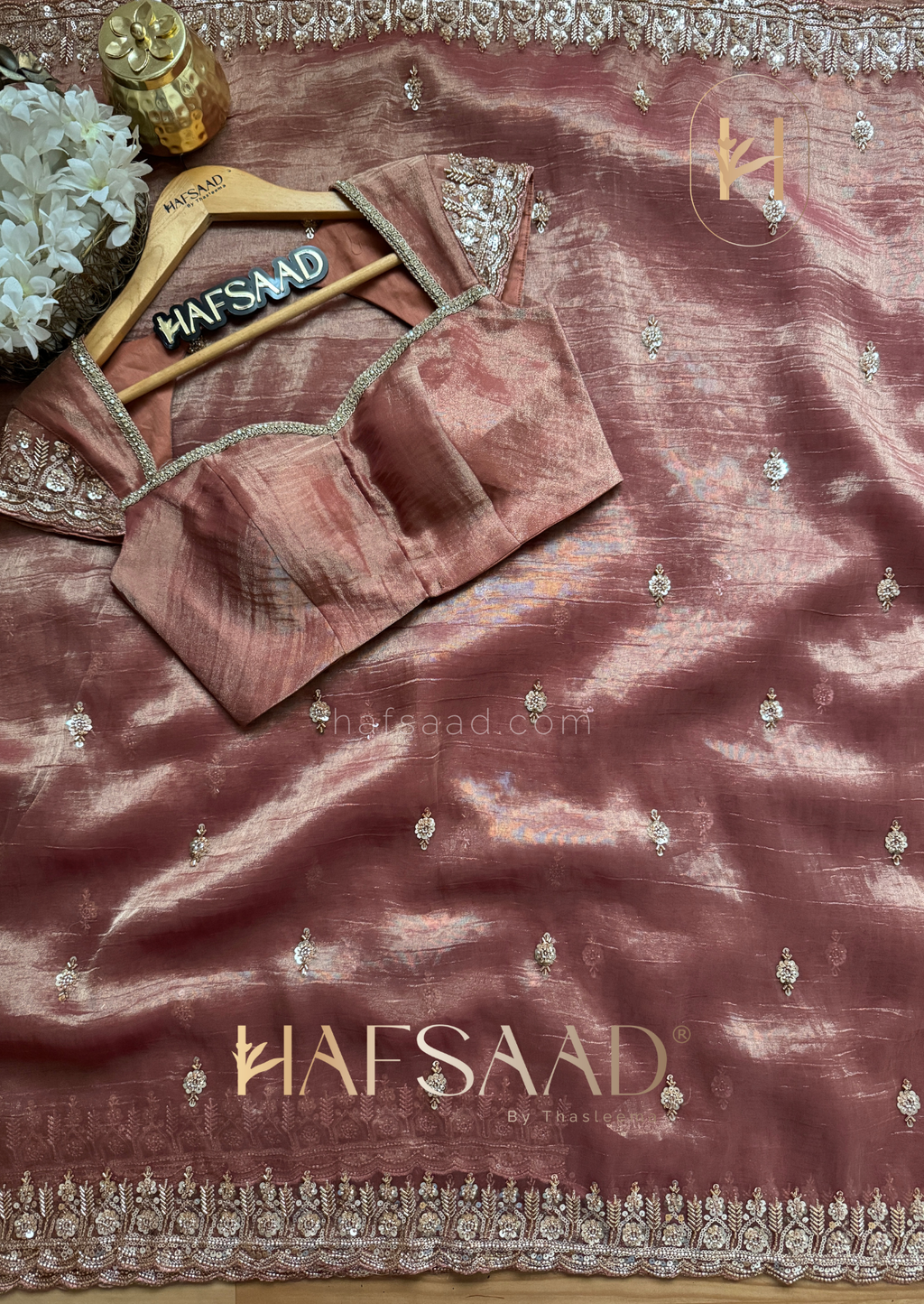 Mastani - Soft tissue saree (Rose Gold)