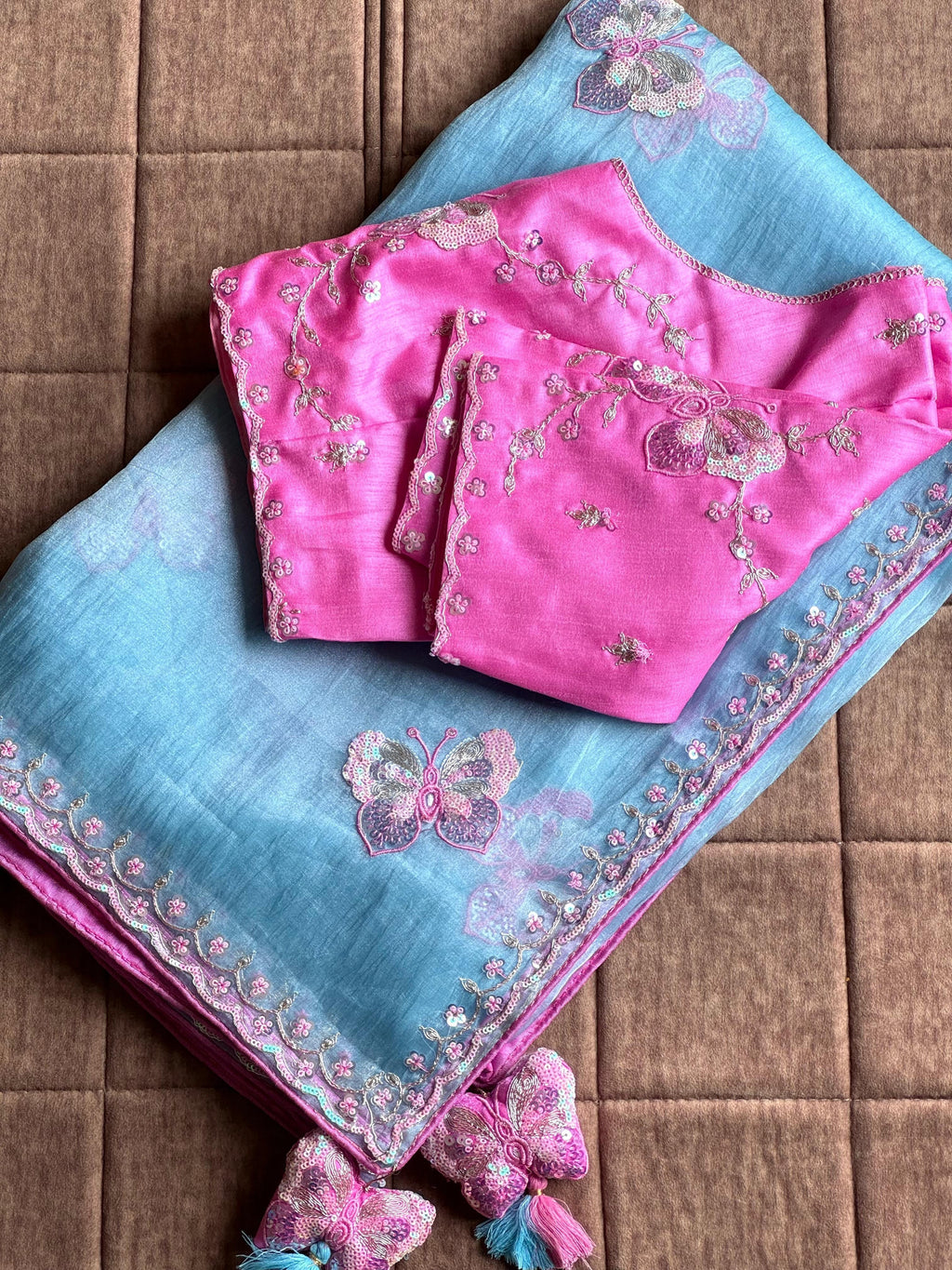 Pankhuri Sky Embellished Saree