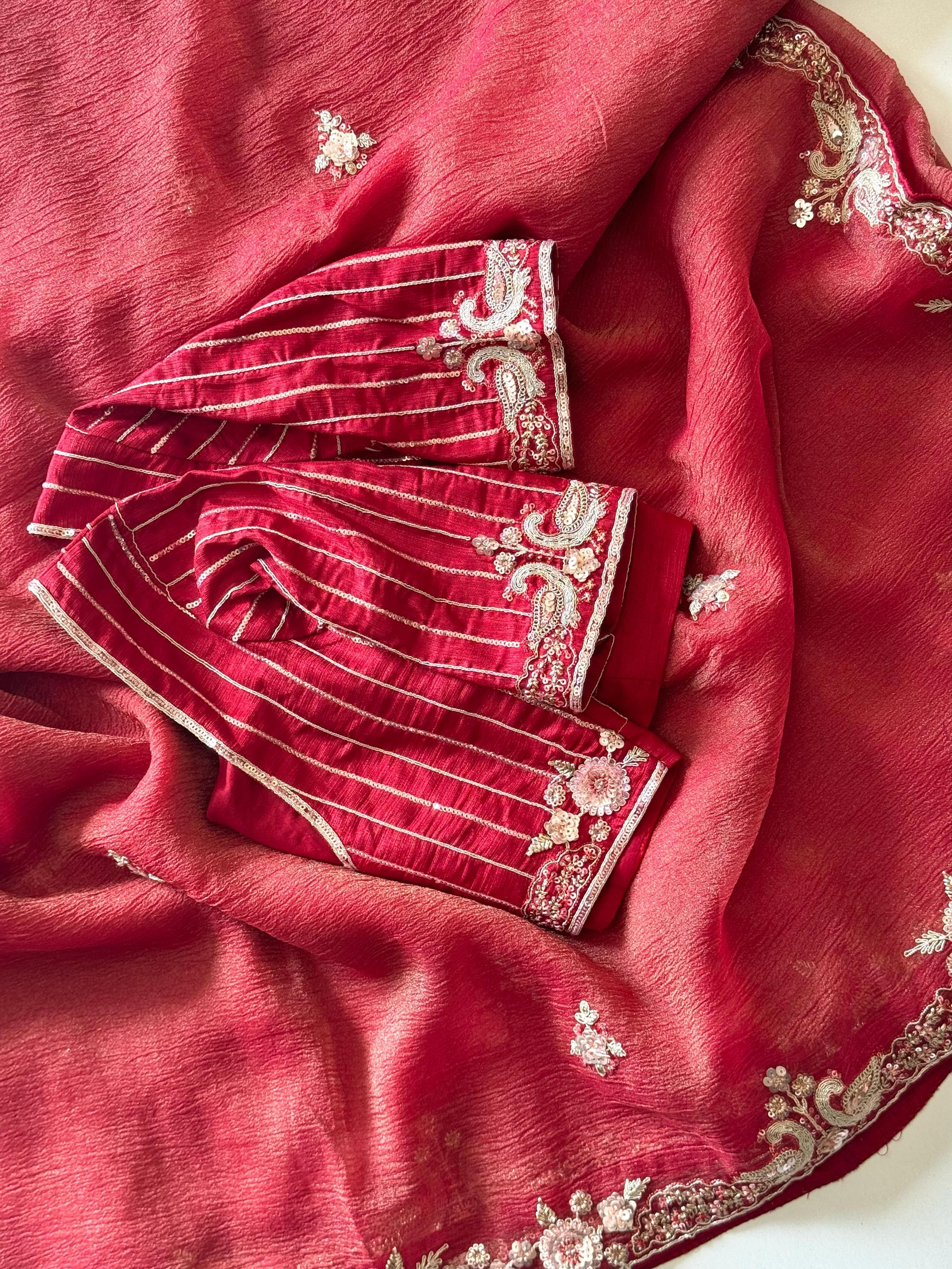 Naveli Red  Saree