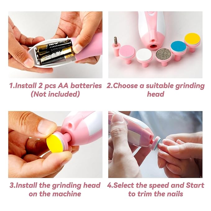 Electric Baby Nail Trimmer – 6-in-1 Gentle Nail Care Kit