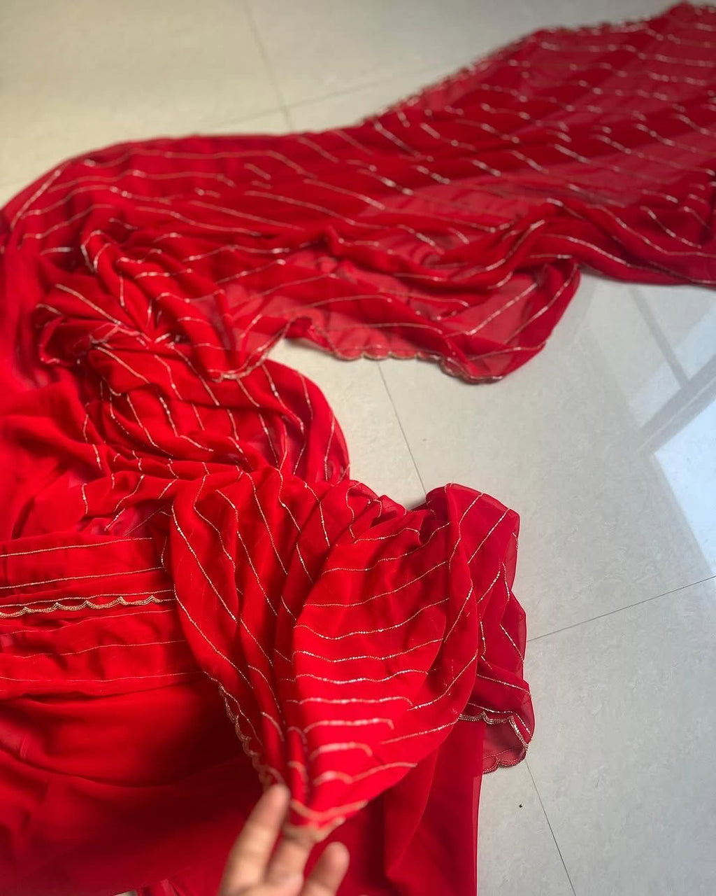 Naveli Red Saree