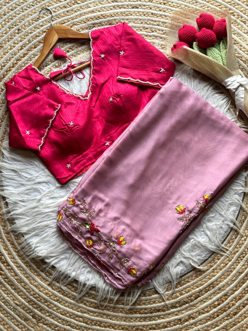 Precious Pink Saree