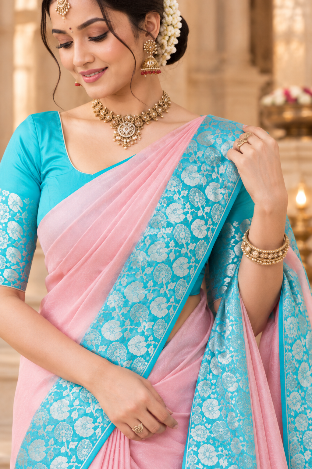 Rich Pallu Banarasi Silk Saree with All-Over Jacquard Work