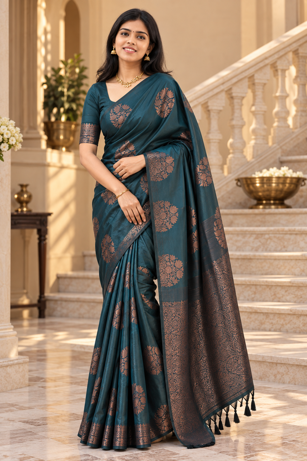 Art Silk Zari Woven Saree with Running Blouse
