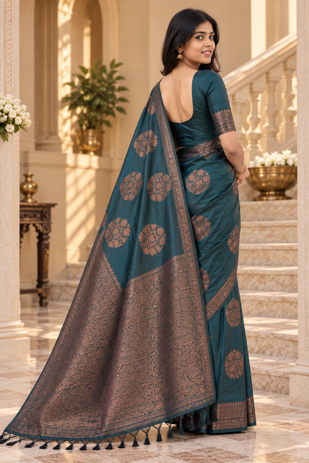Art Silk Zari Woven Saree with Running Blouse