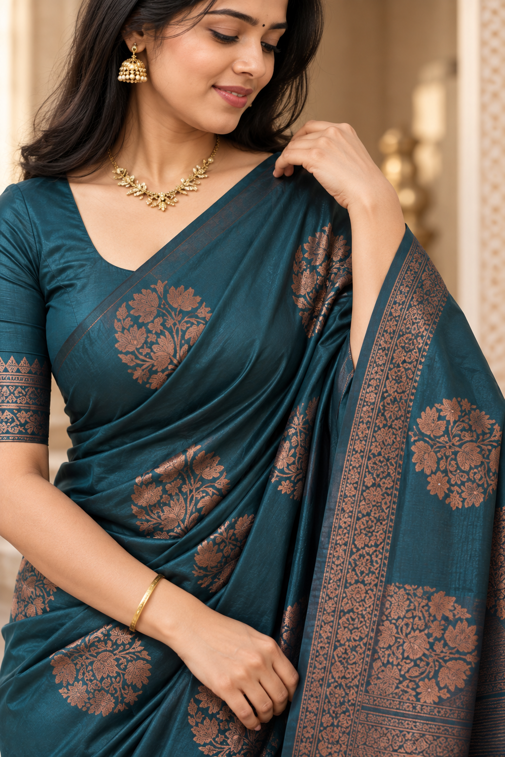 Art Silk Zari Woven Saree with Running Blouse
