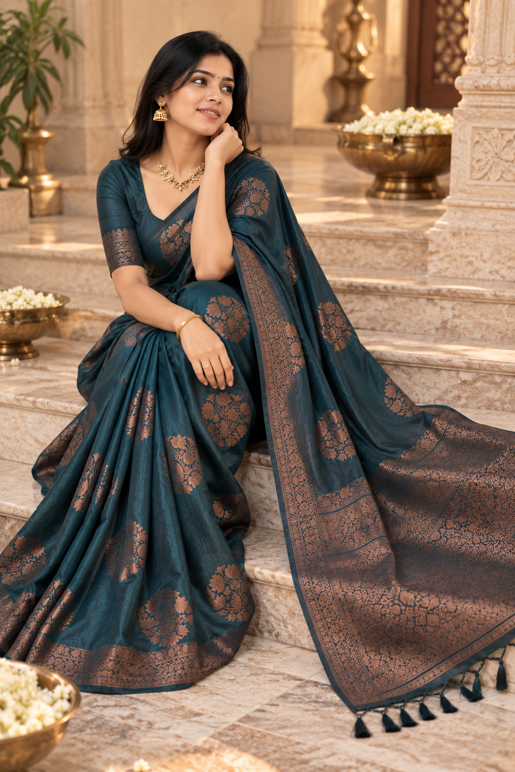 Art Silk Zari Woven Saree with Running Blouse