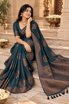 Art Silk Zari Woven Saree with Running Blouse