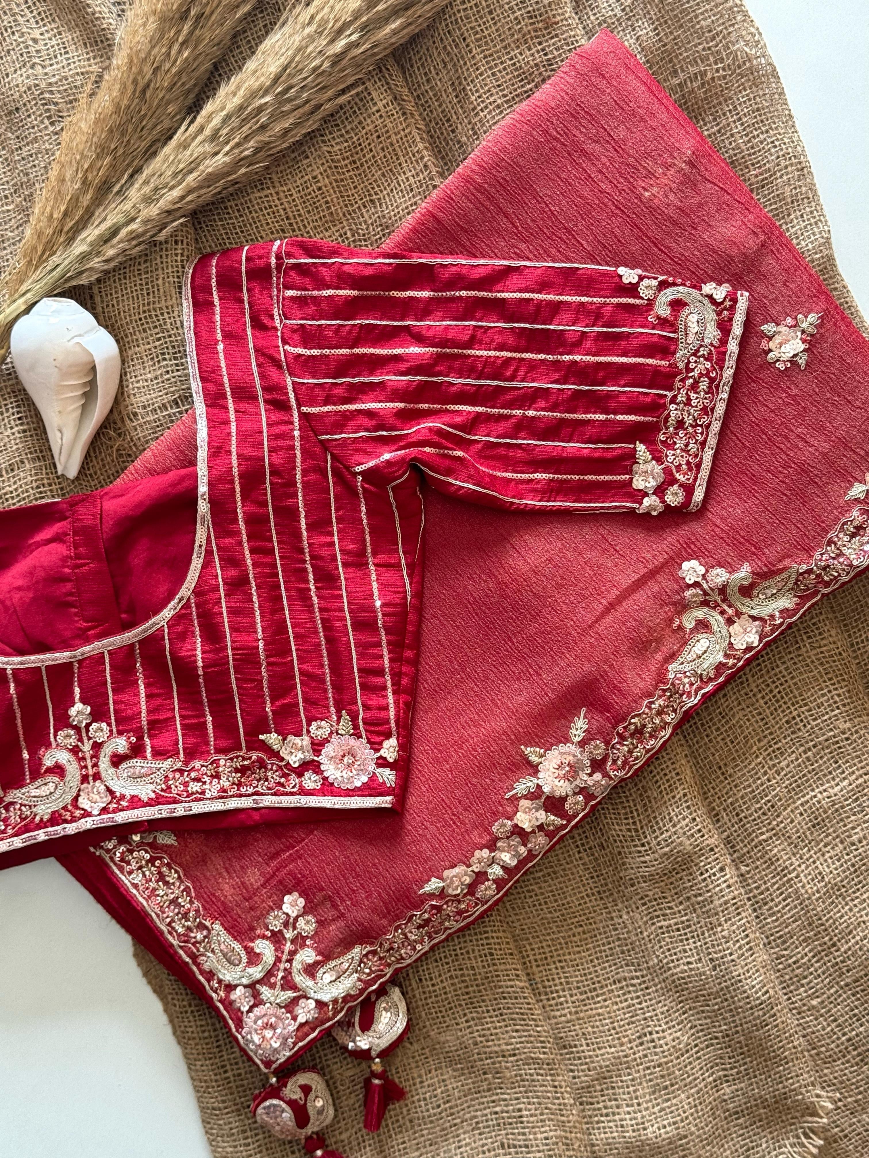 Naveli Red  Saree