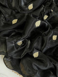 Jarkan Leaf Black Tissue Saree