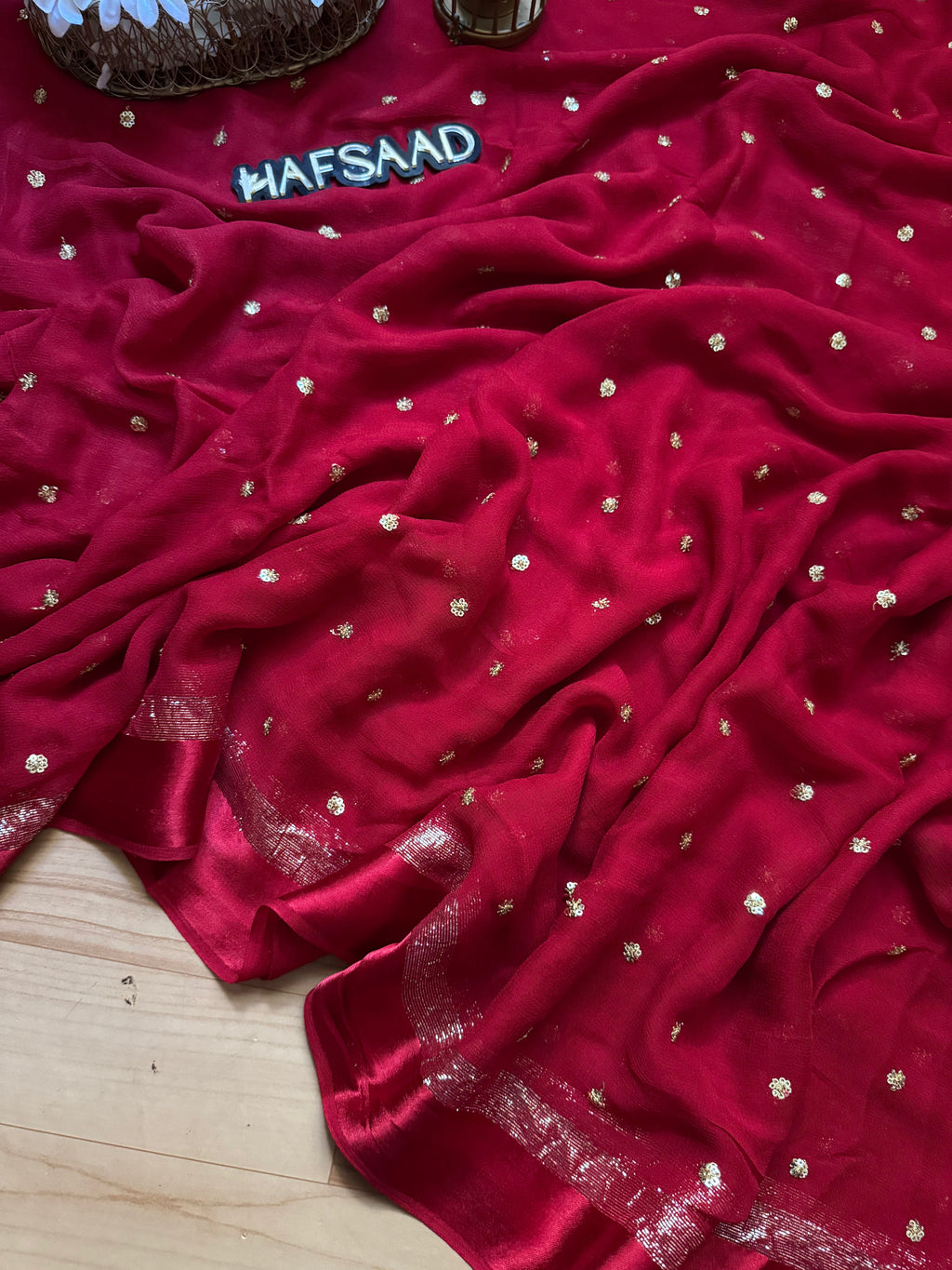 Mira- pure viscose saree (Red)