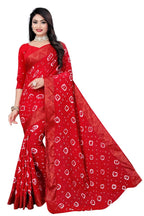 Women's Elegant red Bandhani silk saree