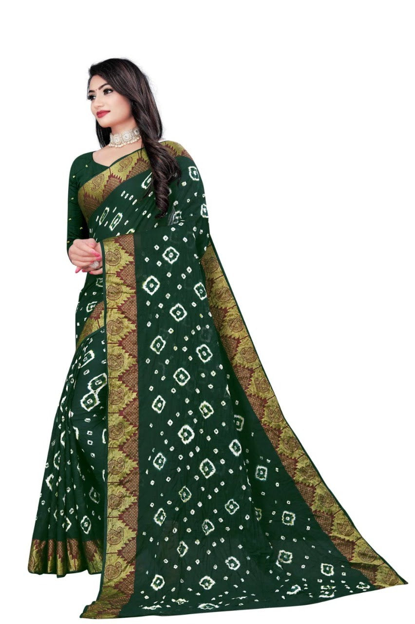 Women's Cotton Bandhani saree