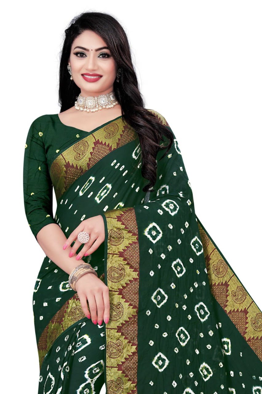 Women's Cotton Bandhani saree