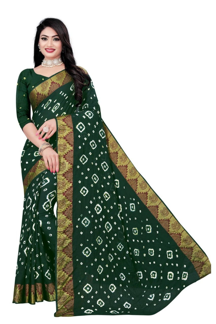 Women's Cotton Bandhani saree