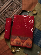 Women's Elegant red Bandhani silk saree