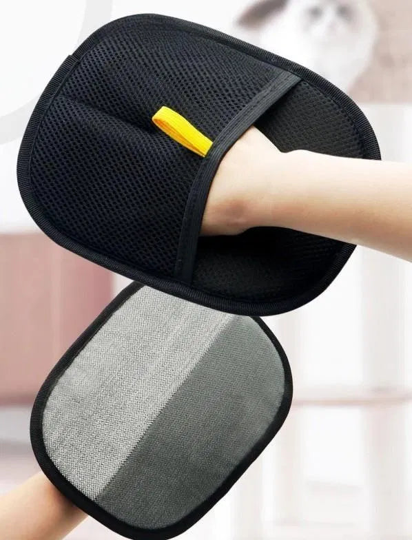 2-in-1 Pet Hair Removal Grooming Gloves